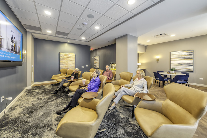 Indoor theaters provide endless entertainment for residents, friends, and family.